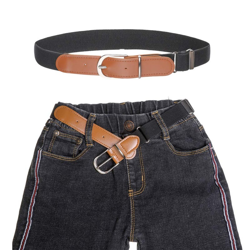 Kajeer Kids Boys Girls Elastic Belt - Stretch Adjustable Belt for Boys and Girls with Leather Loop Pack of 4 - Image 5